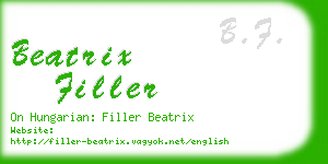 beatrix filler business card